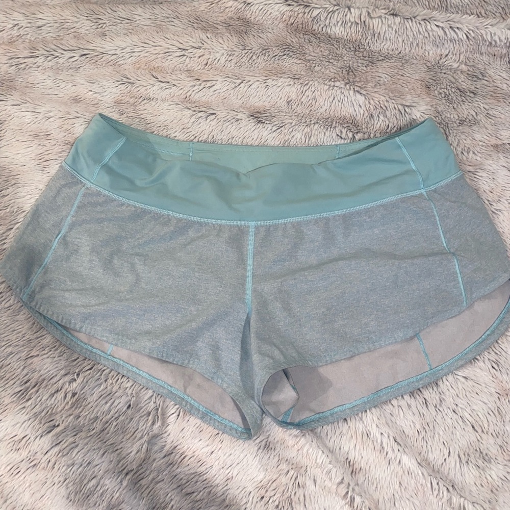 Lulu lemon Speed Up shorts size 10 light blue